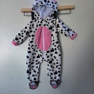 GIRLS~COW~ HALLOWEEN COSTUME Sleeper DRESS UP 0-3 Months